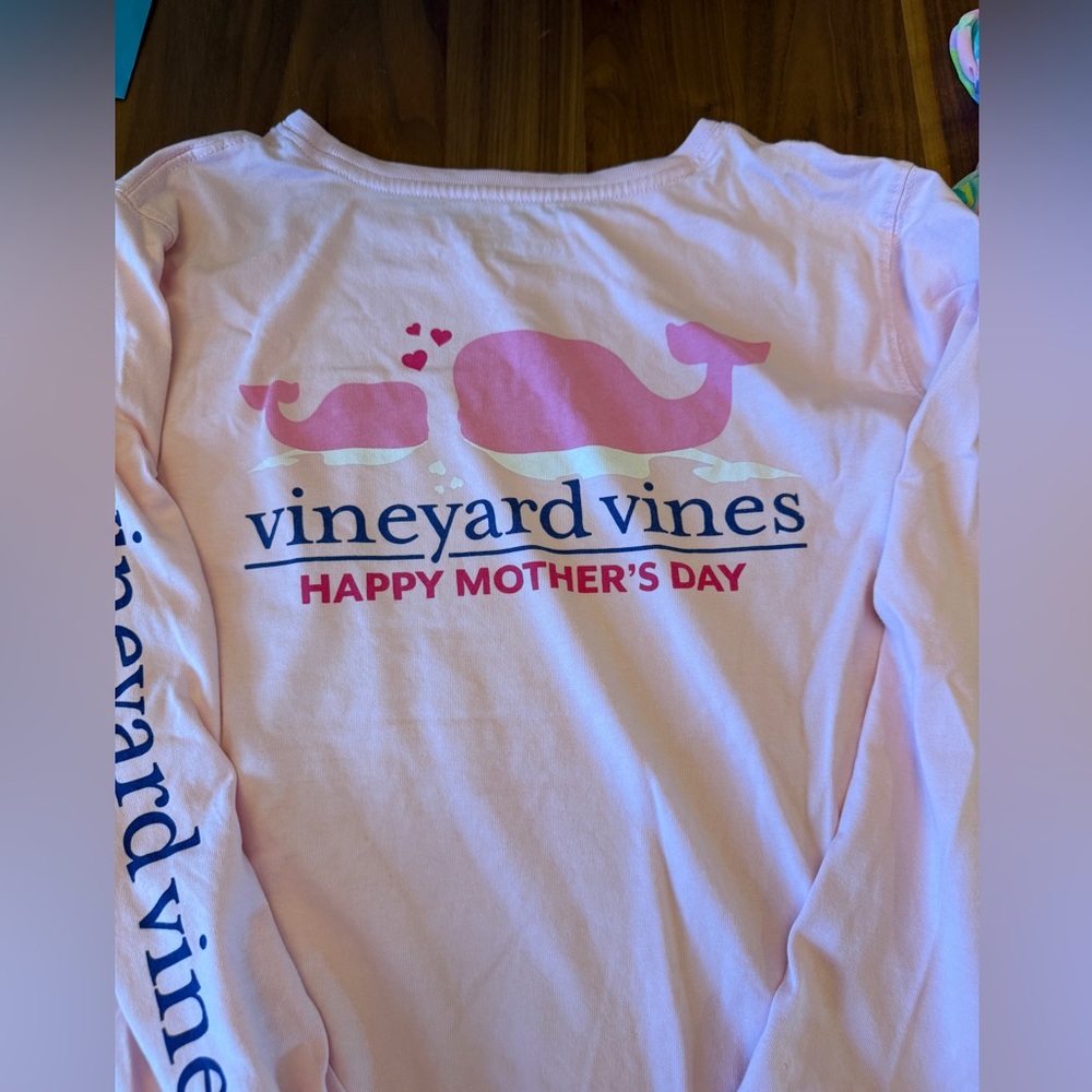 Vineyard Vines Pink Long Sleeve Mothers Day Tee - Medium